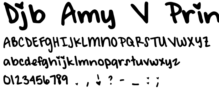 DJB AMY V print font